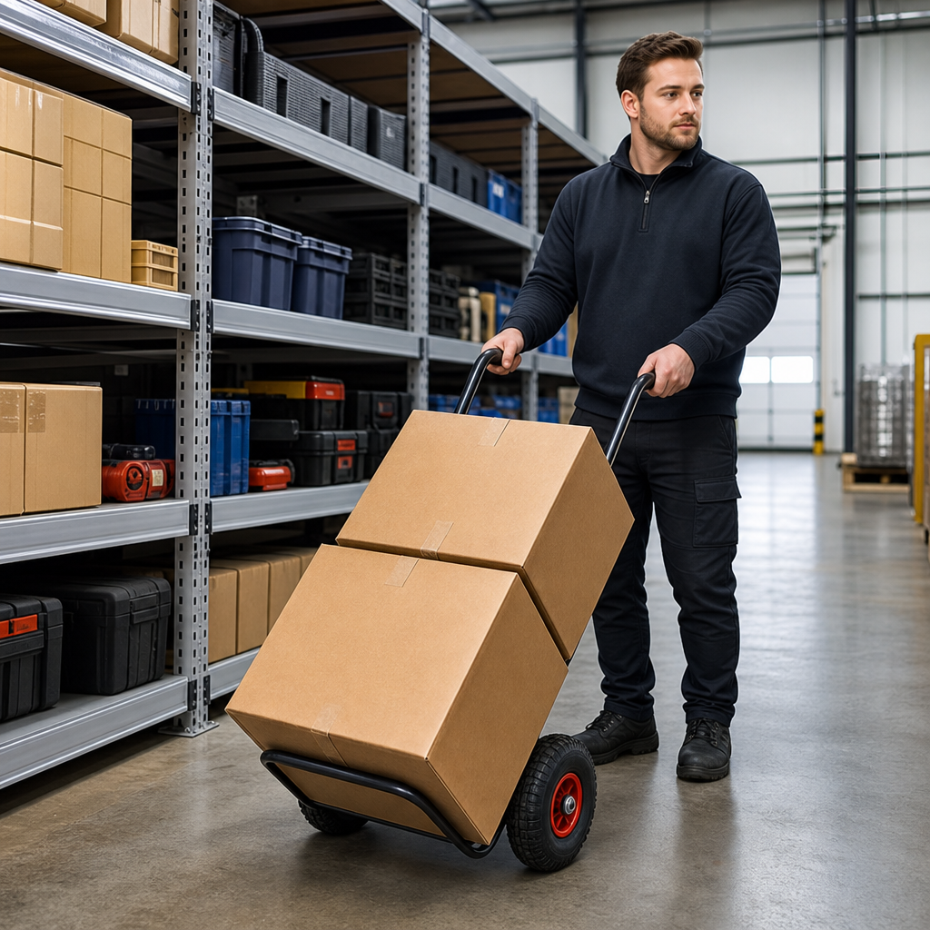 Steel Sack Truck with Puncture-Proof Tyres 250kg Capacity