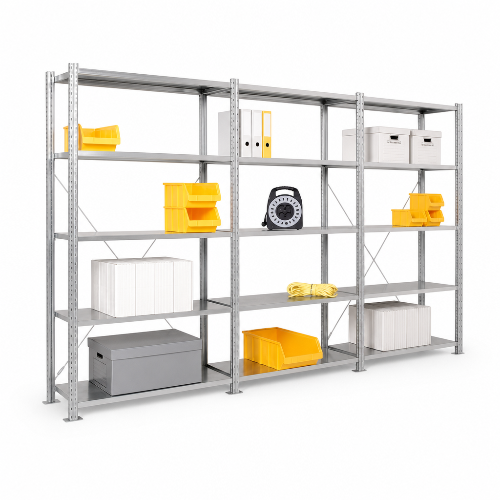 Steel Shelving Bay Bundle with Starter and Add-on Bays, 2000mm High