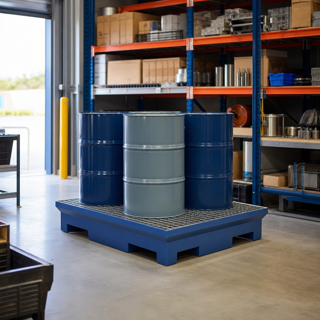 Steel Spill Containment Pallet for 1 to 4 Drums