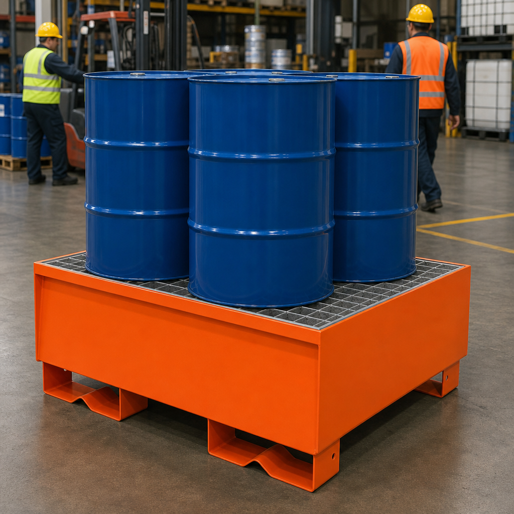 Steel Spill Containment Pallet for 1 to 4 Drums