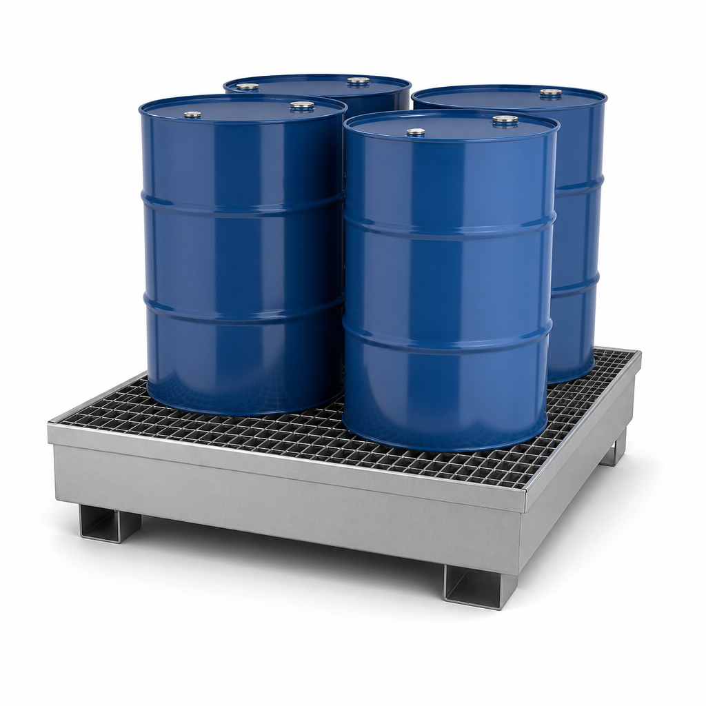 Steel Spill Containment Pallet for 1 to 4 Drums