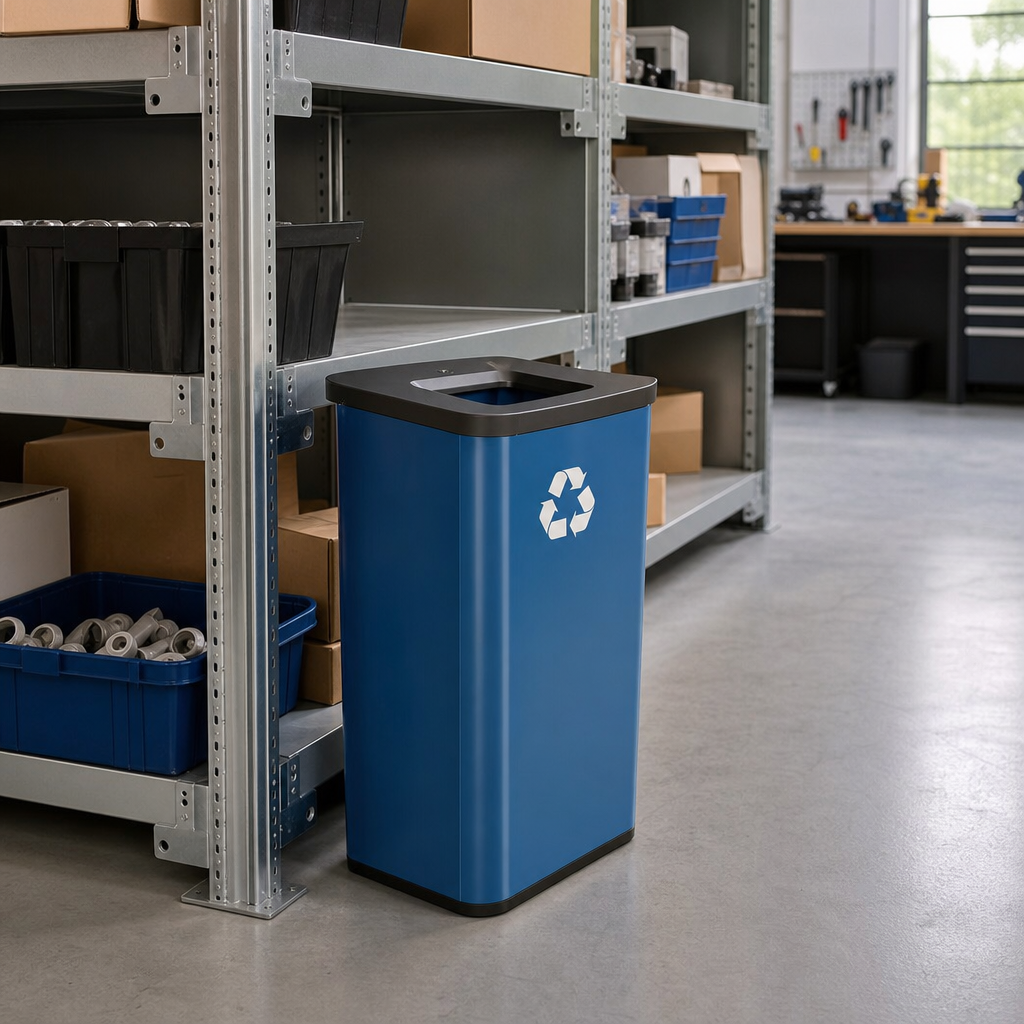 Steel Square Indoor Recycling Bin 40L