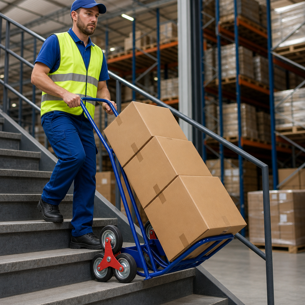 Steel Three Wheeled Folding Stair Climber Sack Truck 120kg
