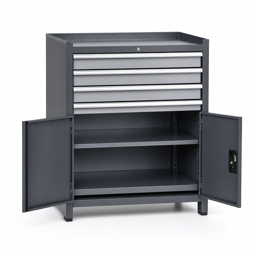 Steel Tool Cabinet with Drawers and Shelves 1000x800mm
