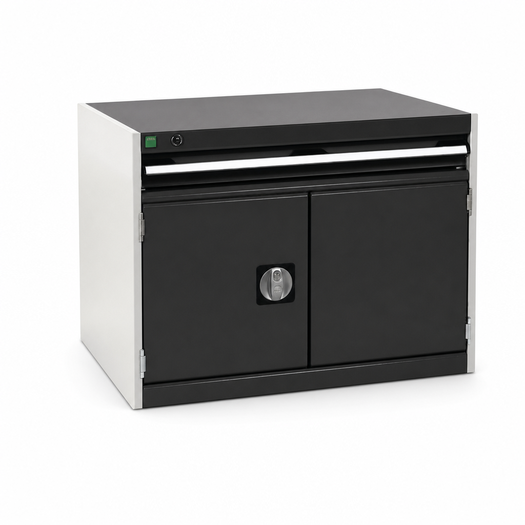 Steel Tool Cabinet with Perforated Doors, Shelf and Drawer 600x800x650mm