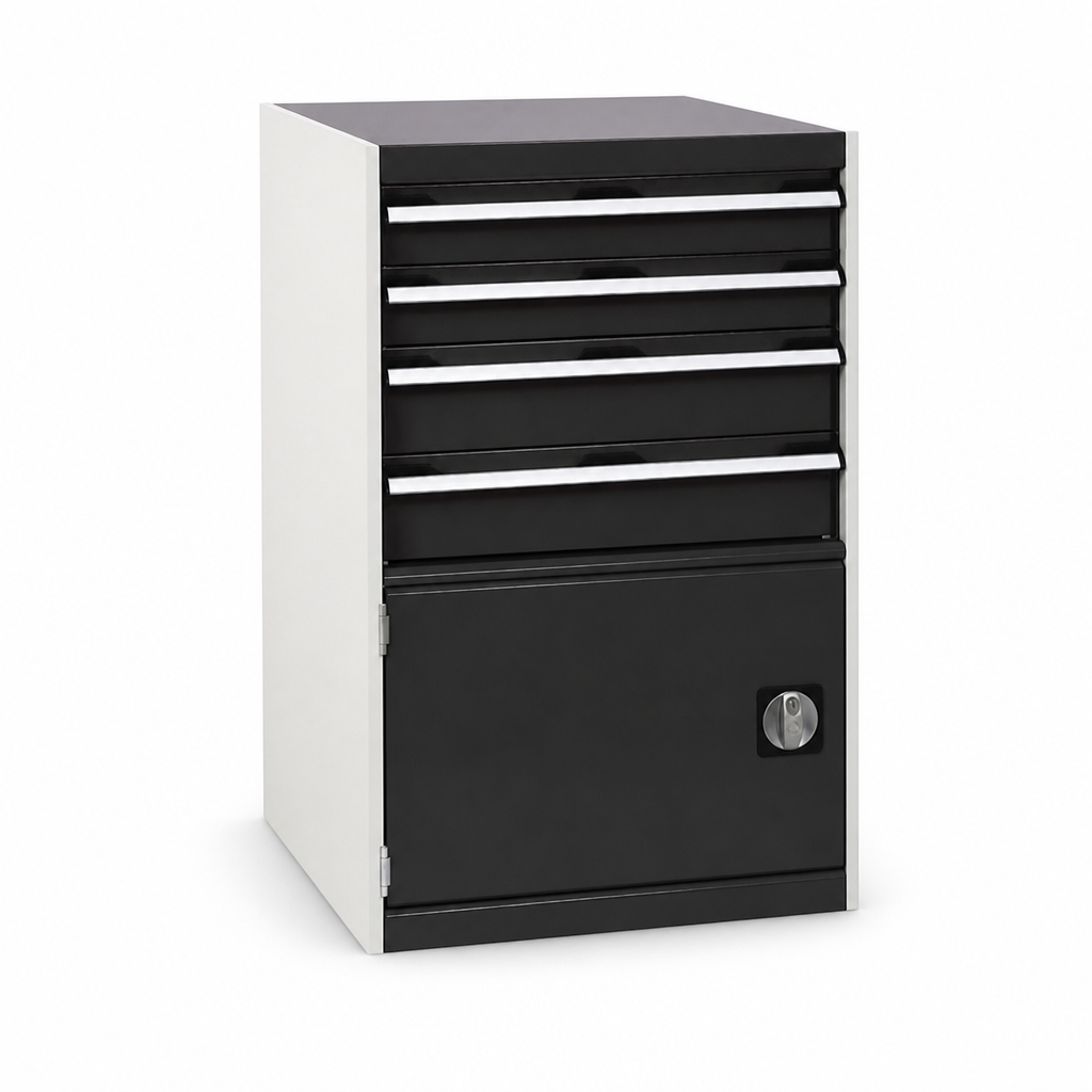 Steel Tool Cupboard with Door, Shelf and 4 Drawers 1000x650x650