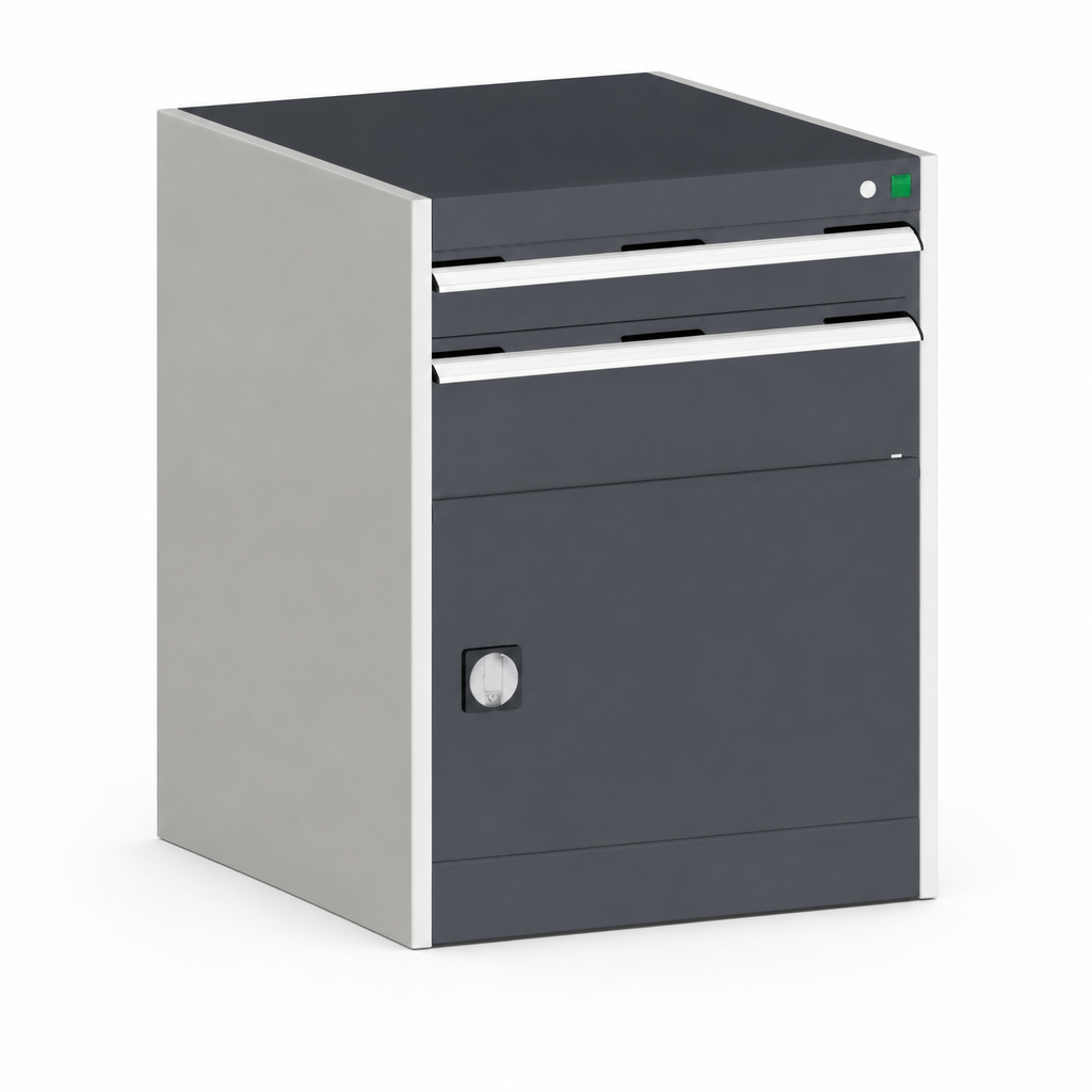 Steel Tool Cupboard with Perforated Door, Shelf and 2 Drawers