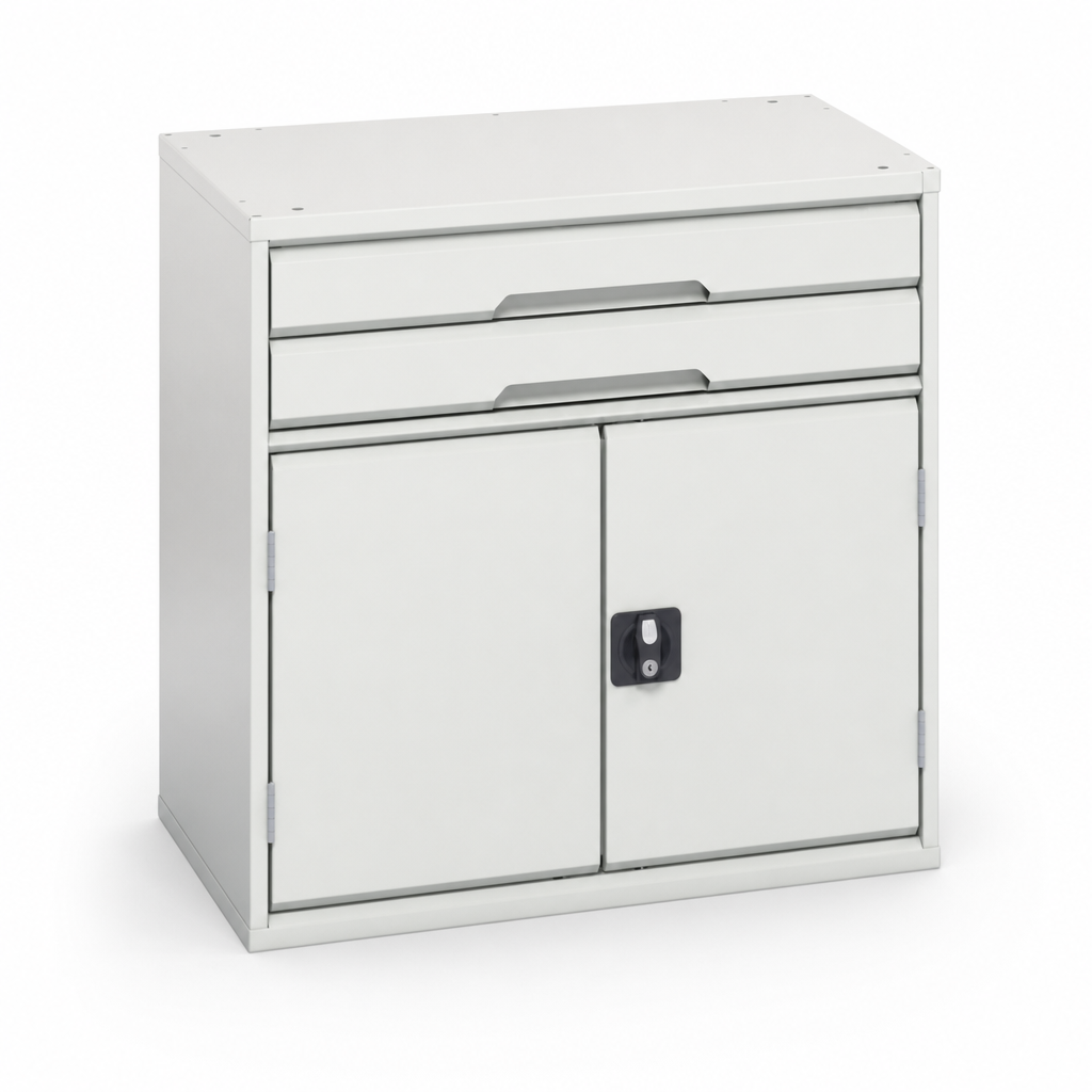 Steel Tool Cupboard with Shelf and 2 Drawers 800x800x550mm