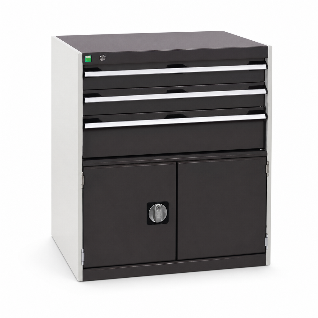 Steel Tool Cupboard with Shelf, Drawers and Perforated Doors