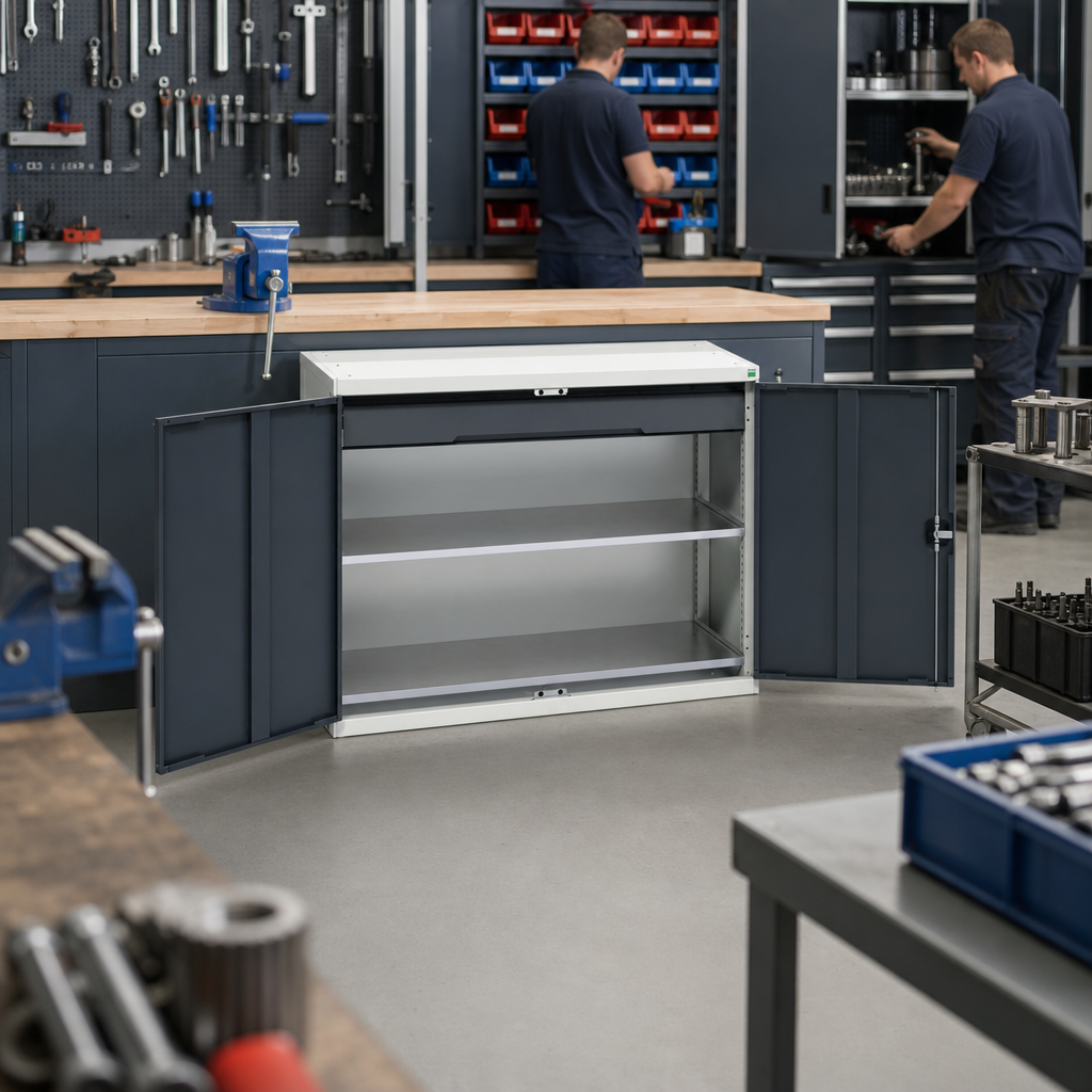 Steel Tool Cupboards with Shelves and Drawers 1000x1300x550mm