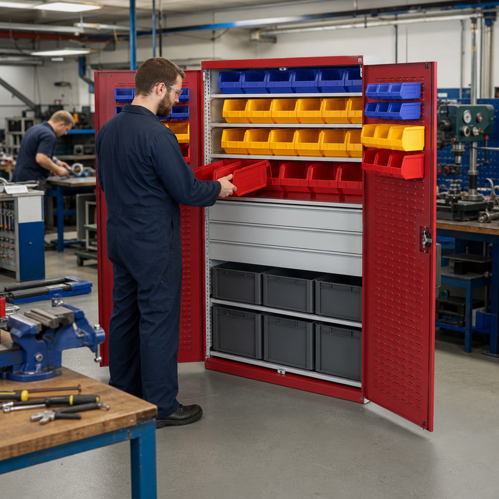 Steel Tool Storage Cabinet with Drawers and Louvre Panels 2000x1300mm