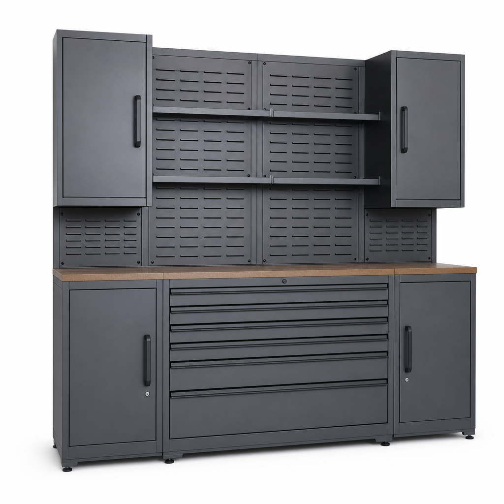 Steel Tool Storage Cabinet with Drawers and Louvre Panels 2000x1300mm