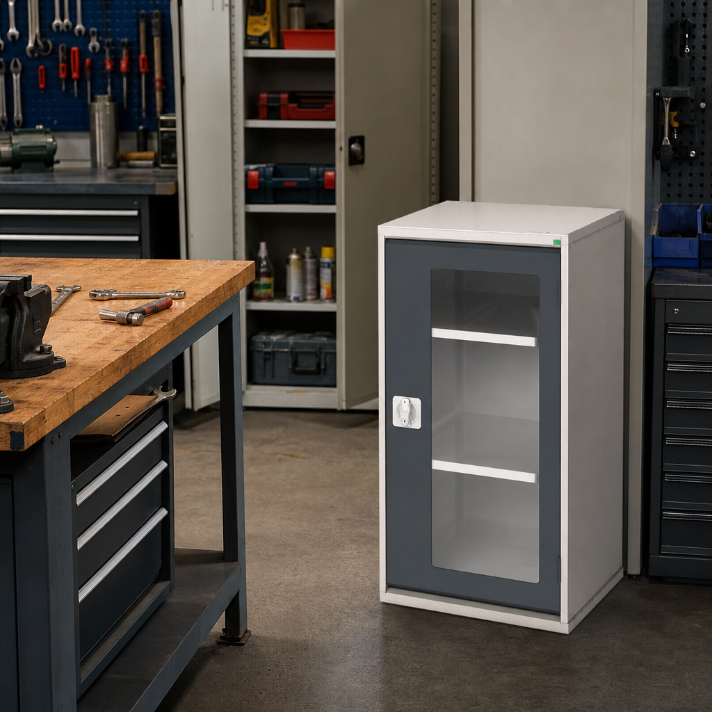 Steel Vision Door Storage Cupboard with Adjustable Shelves