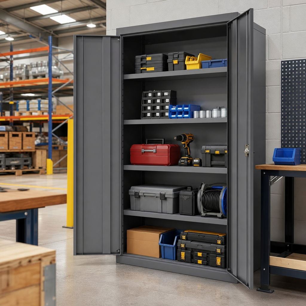 Steel Vision Door Storage Cupboard with Adjustable Shelves