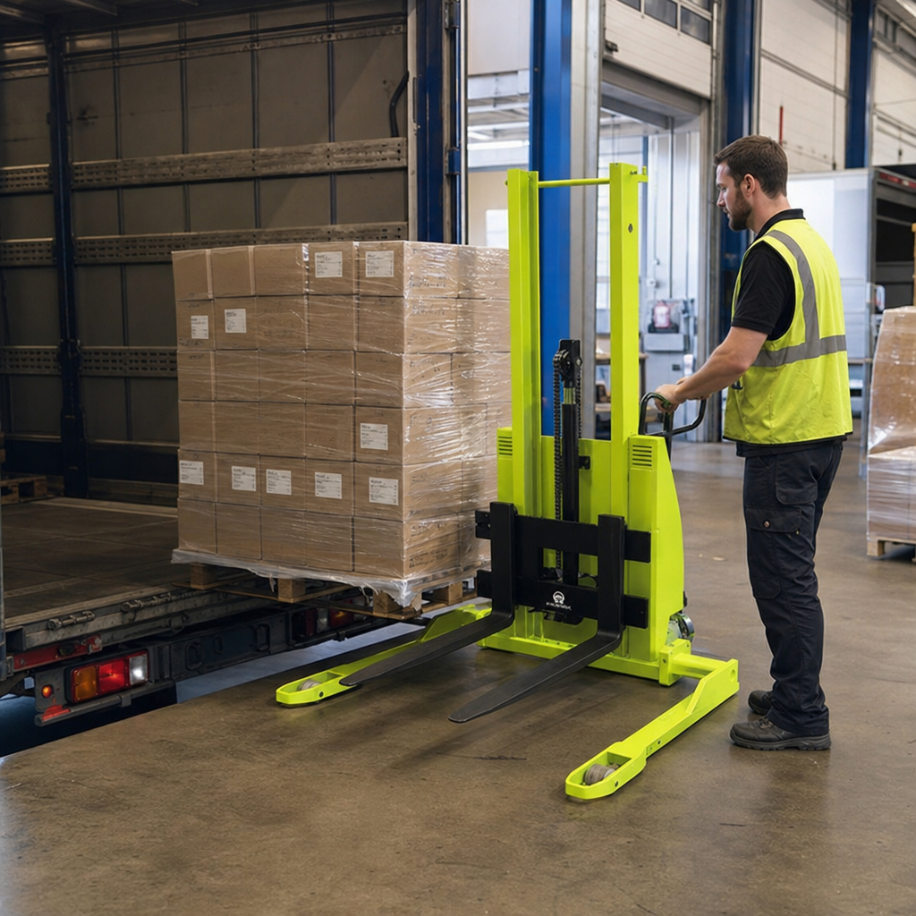 Straddle Pallet Stacker Truck – 1000kg, 1510mm Lift Height
