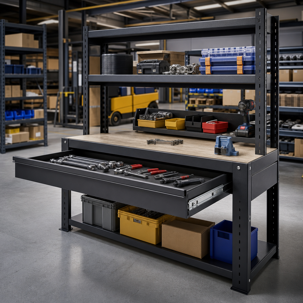 Super Heavy Duty Workstation with Full Width Drawer