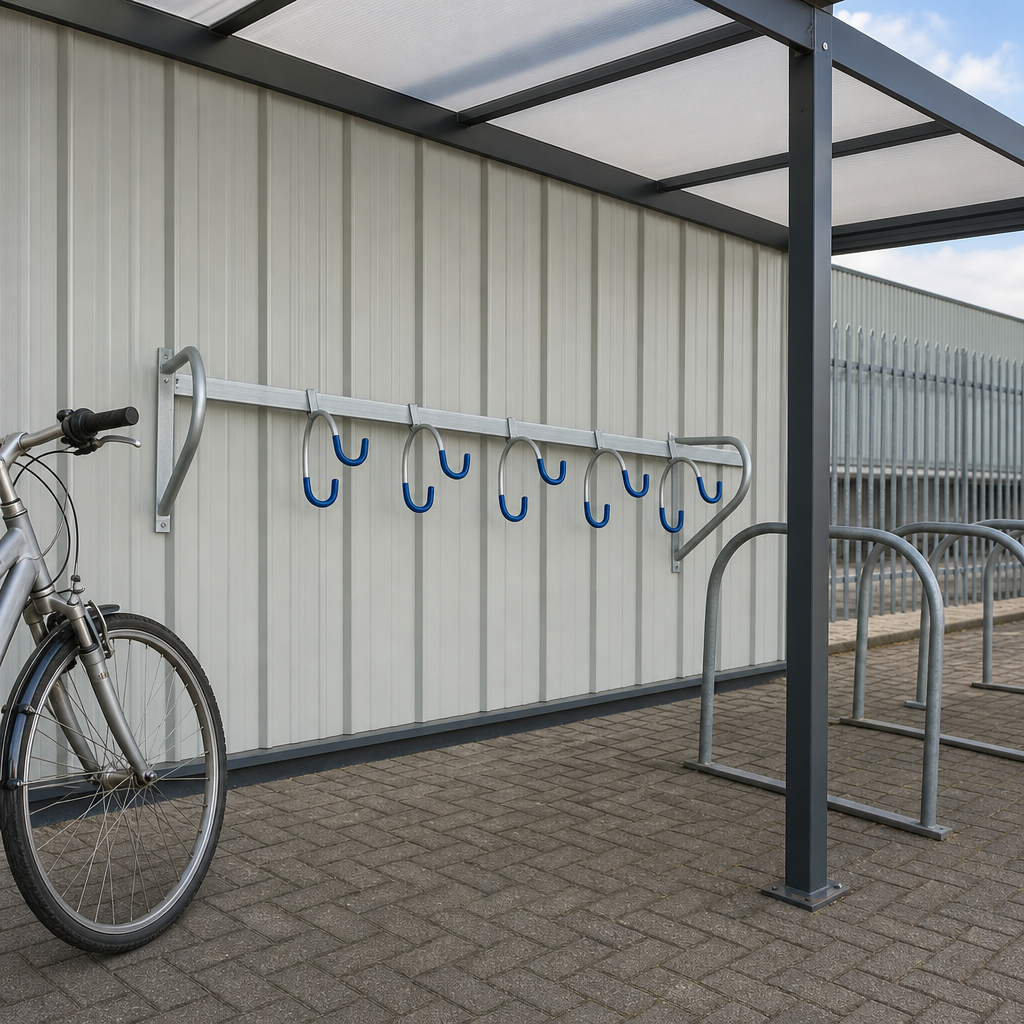 Suspended 5‑Space Bike Parking Rack