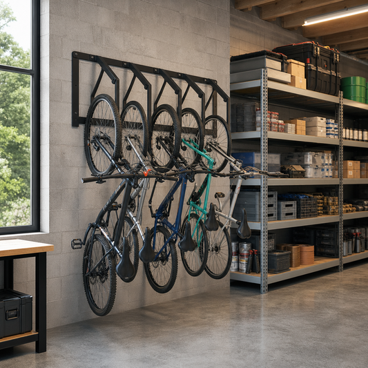 Suspended 5‑Space Bike Parking Rack