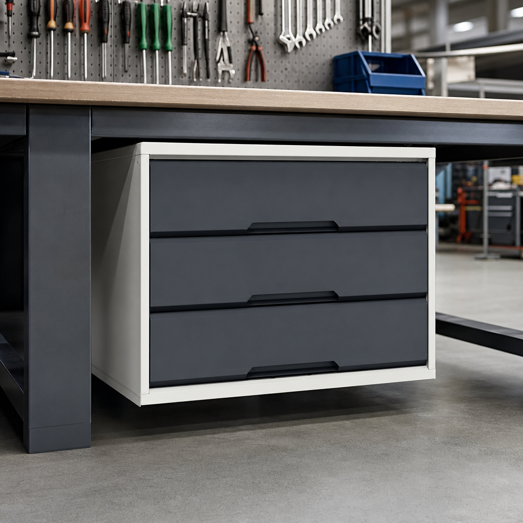 Suspended Under Bench Steel Storage Cabinet 600x800x550mm