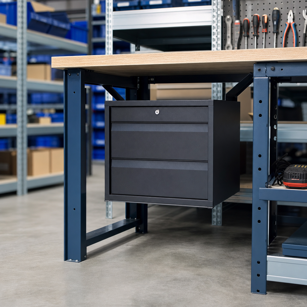 Suspended Under Bench Steel Storage Cabinet 600x800x550mm