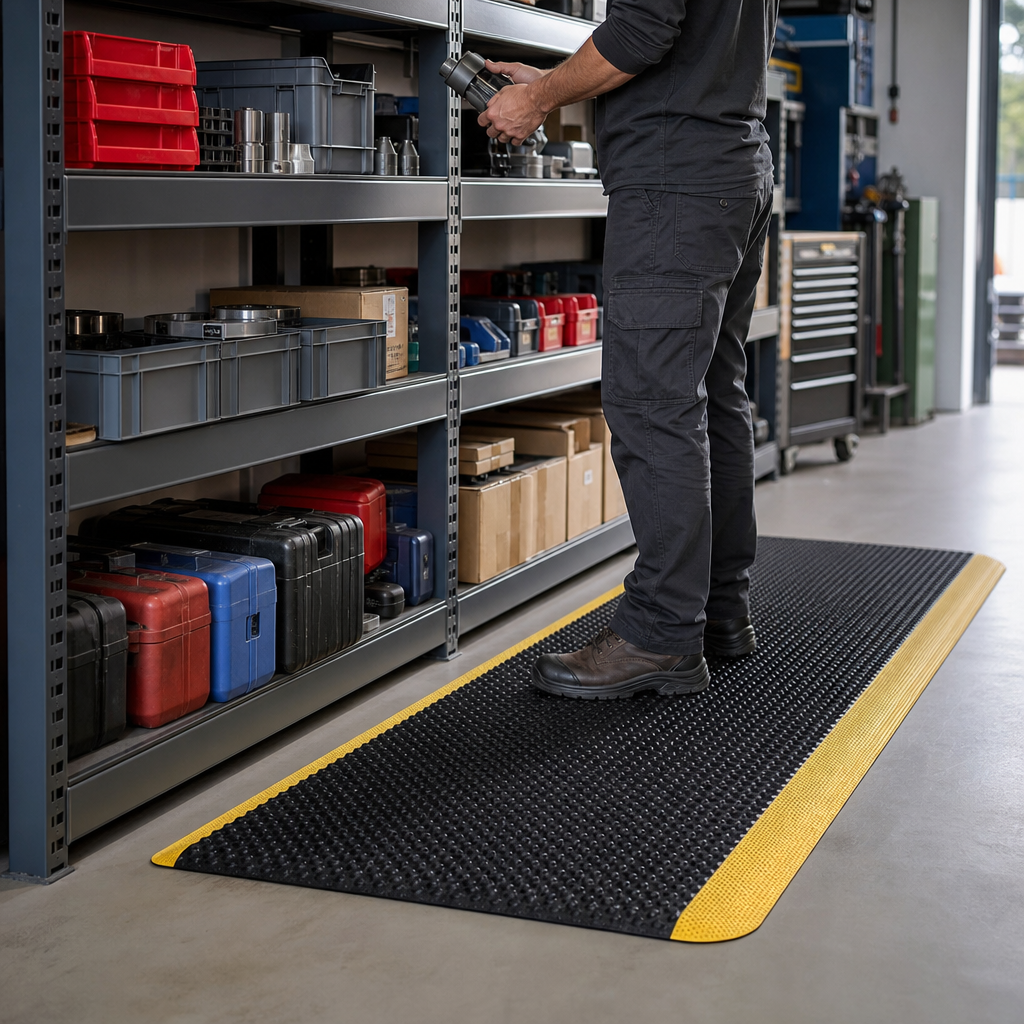 Swarf and Oil Resistant Anti-Slip Workstation Safety Mat