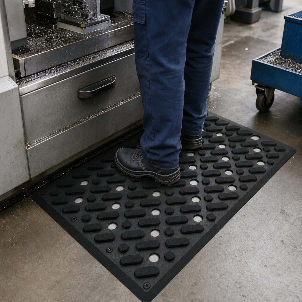 Swarf and Oil Resistant Anti-Slip Workstation Safety Mat