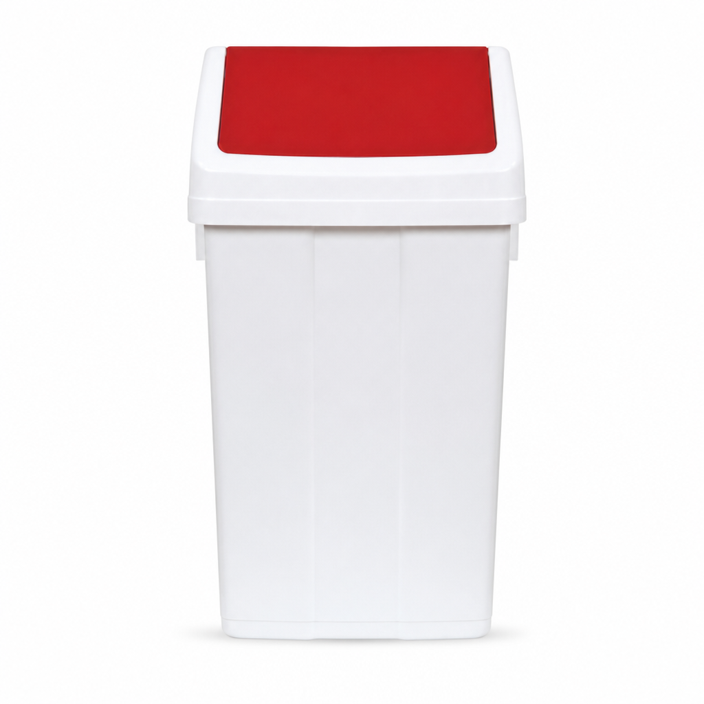 Swing Top Plastic Waste and Recycling Bins for Offices