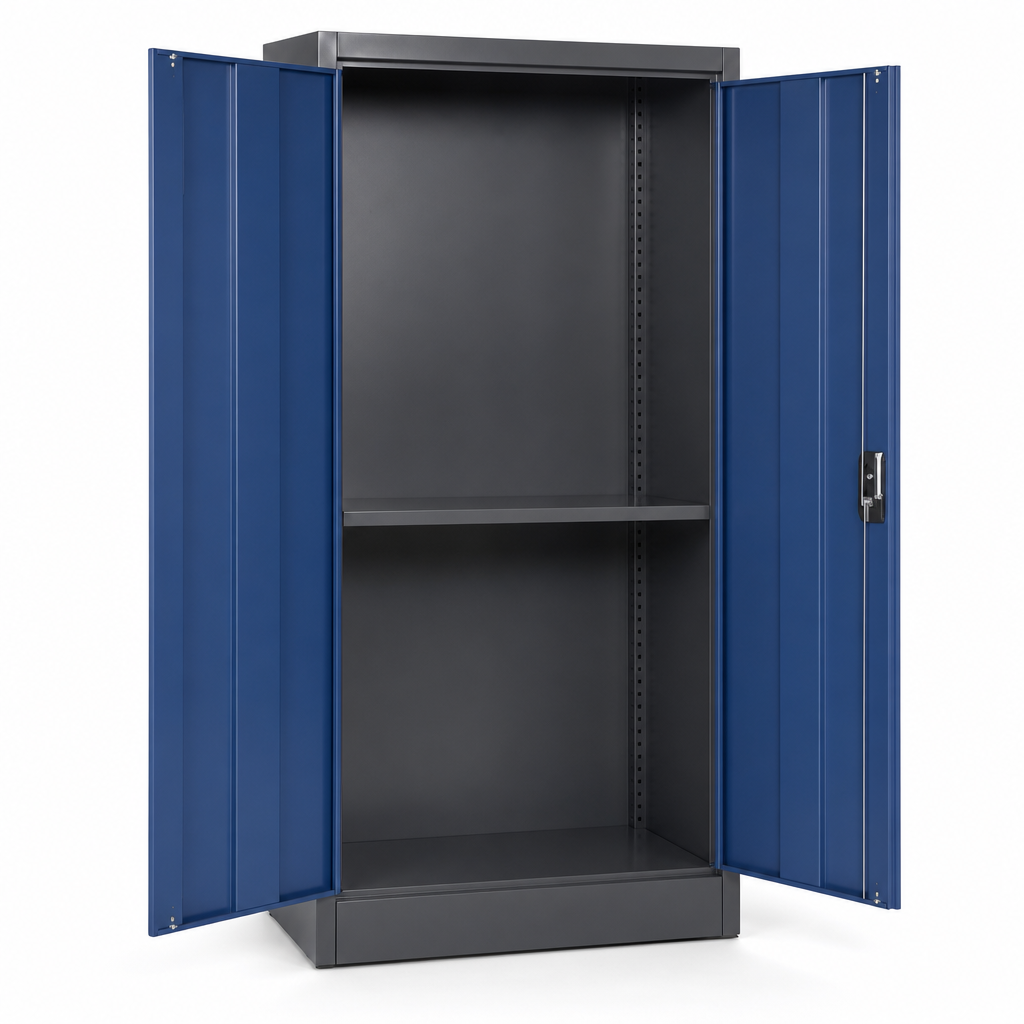 Tall 2-Shelf Workshop Tool Storage Cupboard 2000x1050x650mm