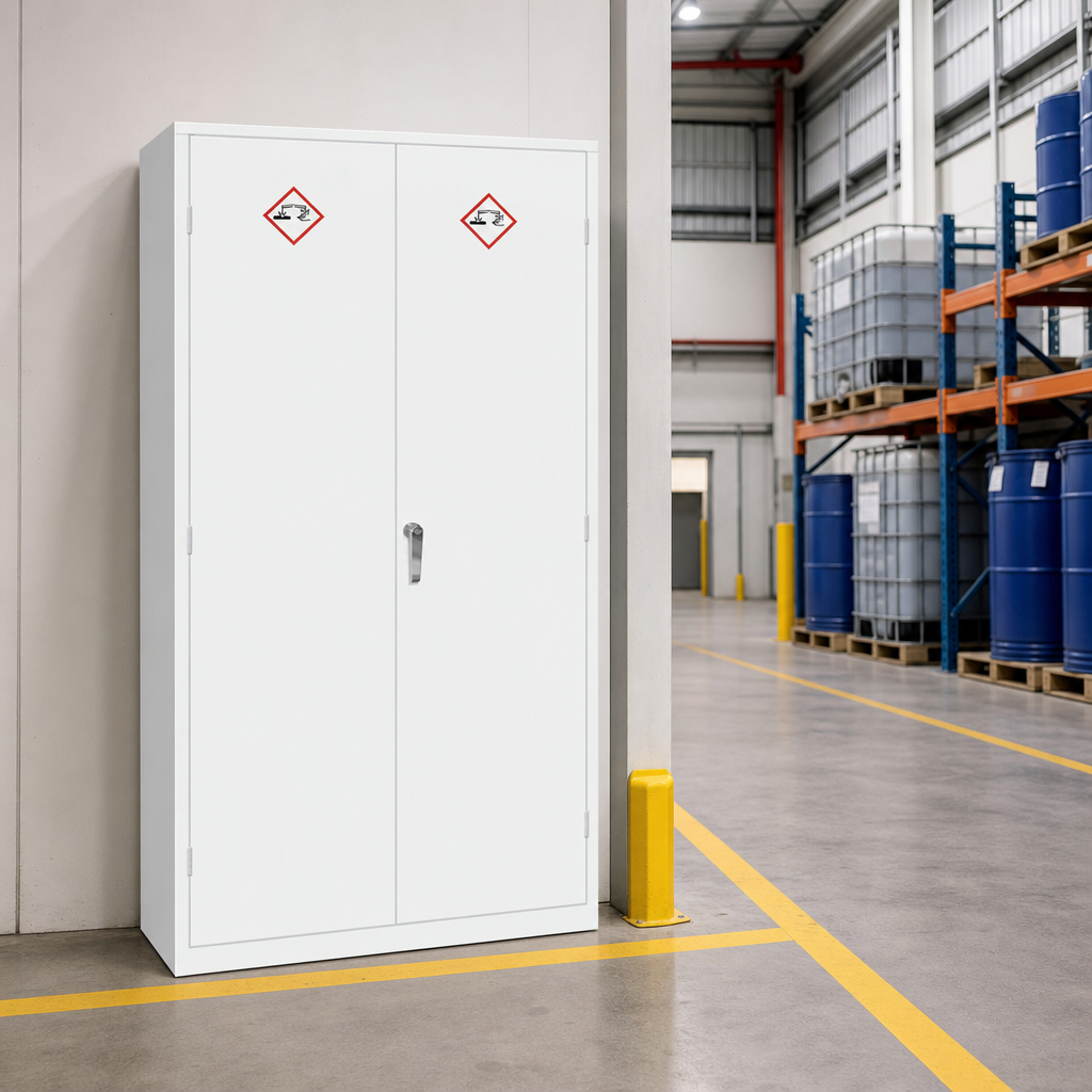Tall Acid and Alkali Storage Cabinet with Double Doors