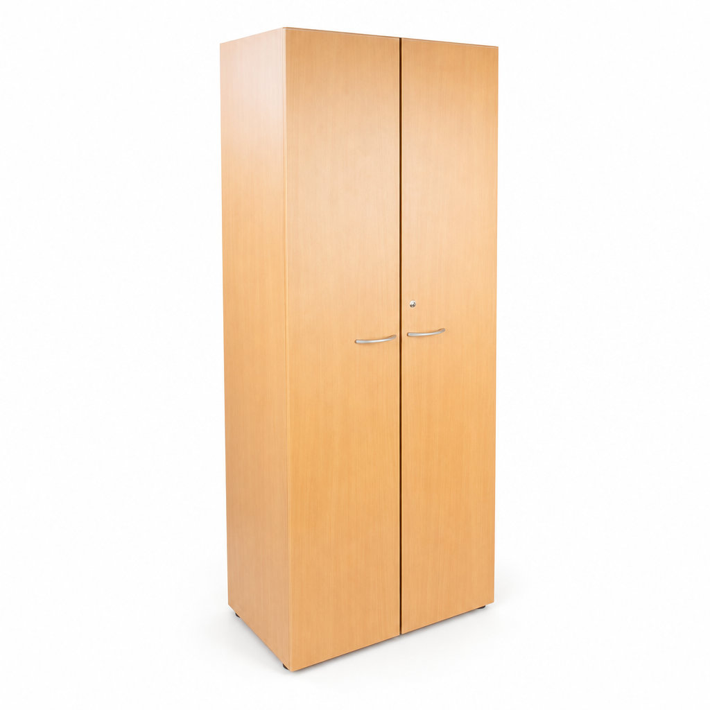 Tall Beech Hinged Door Office Cabinet