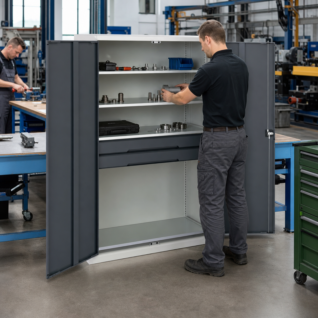 Tall Kitted Tool Cupboards with Shelves and Drawers 2000h