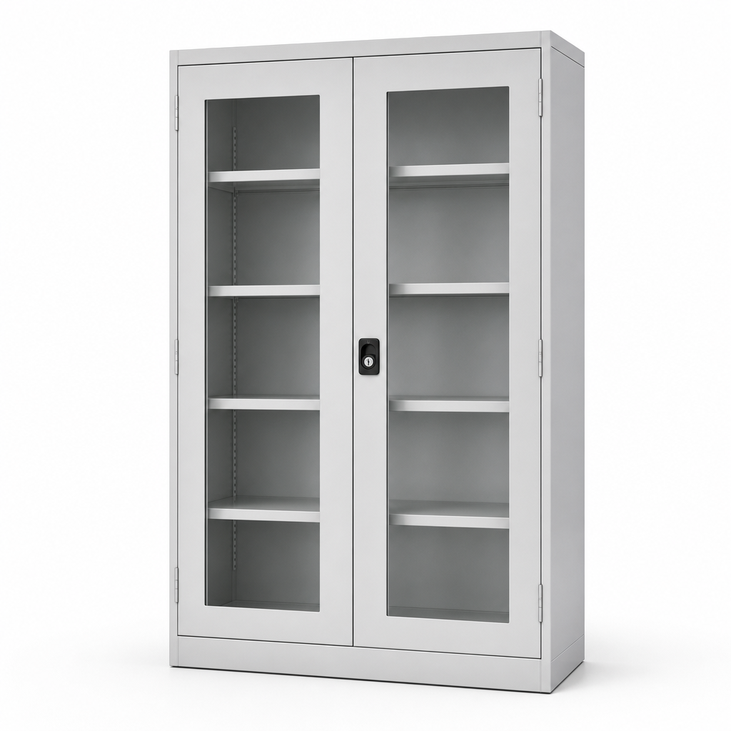 Tall Metal Cabinet with Vision Doors 2000 x 1300mm