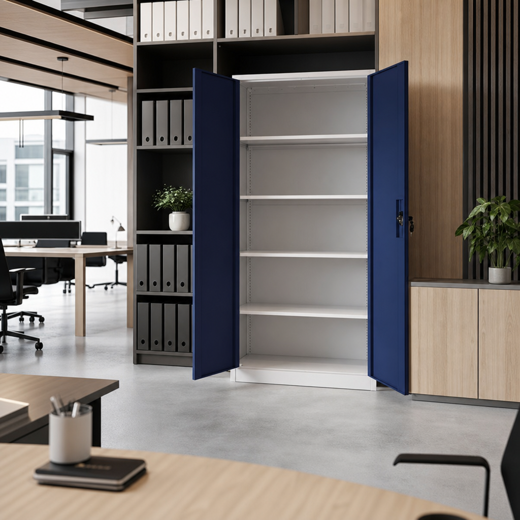 Tall Metal Cupboard with Adjustable Shelves