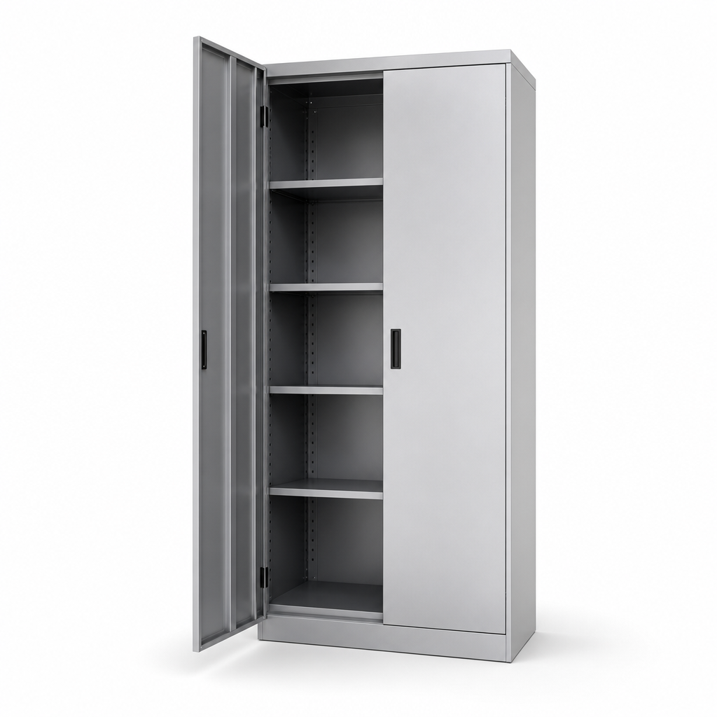 Tall Metal Cupboard with Adjustable Shelves