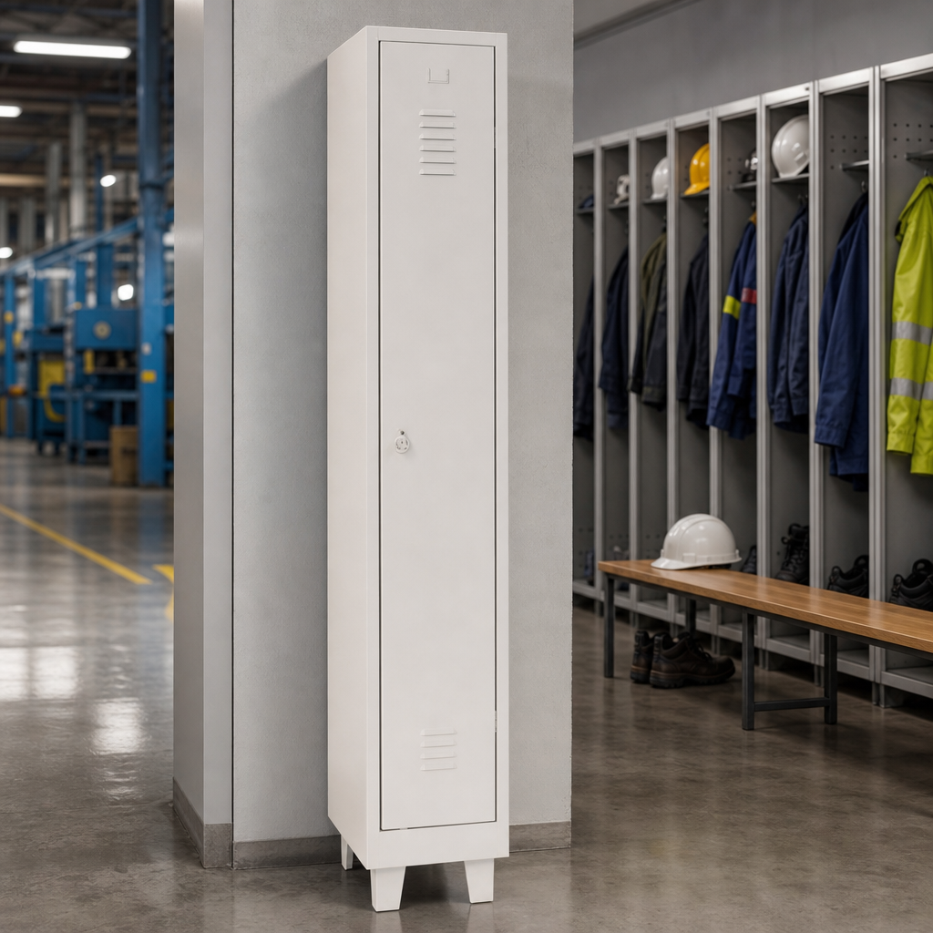 Tall Metal Locker on Feet with Hasp Lock