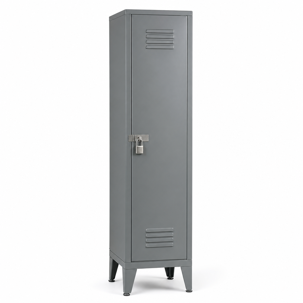 Tall Metal Locker on Feet with Hasp Lock