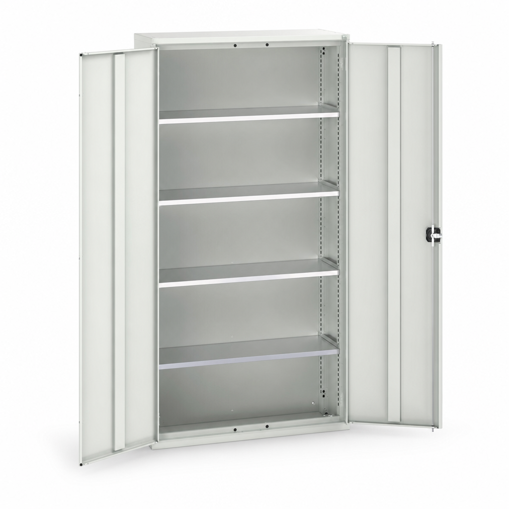 Tall Metal Storage Cupboard with 4 Adjustable Shelves 2000x1050mm