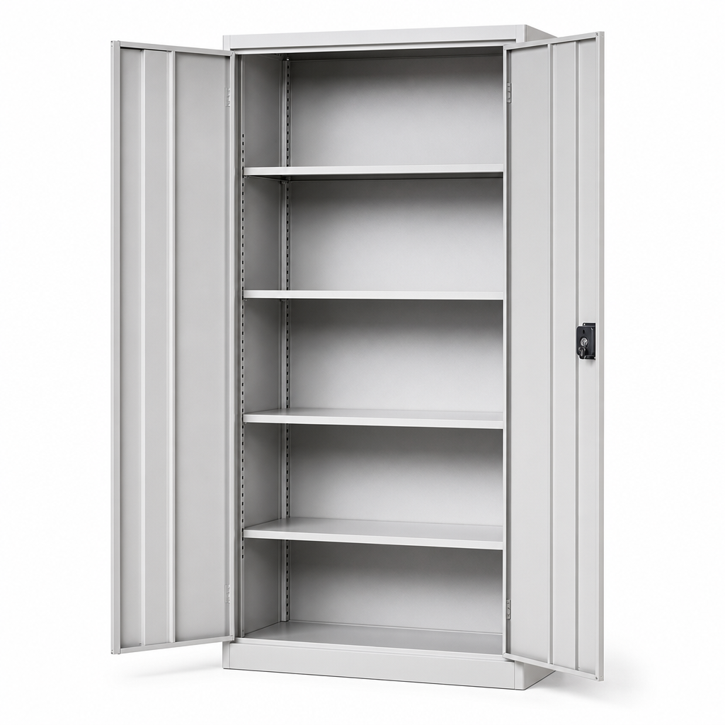 Tall Metal Storage Cupboard with 4 Adjustable Shelves 2000x1050mm