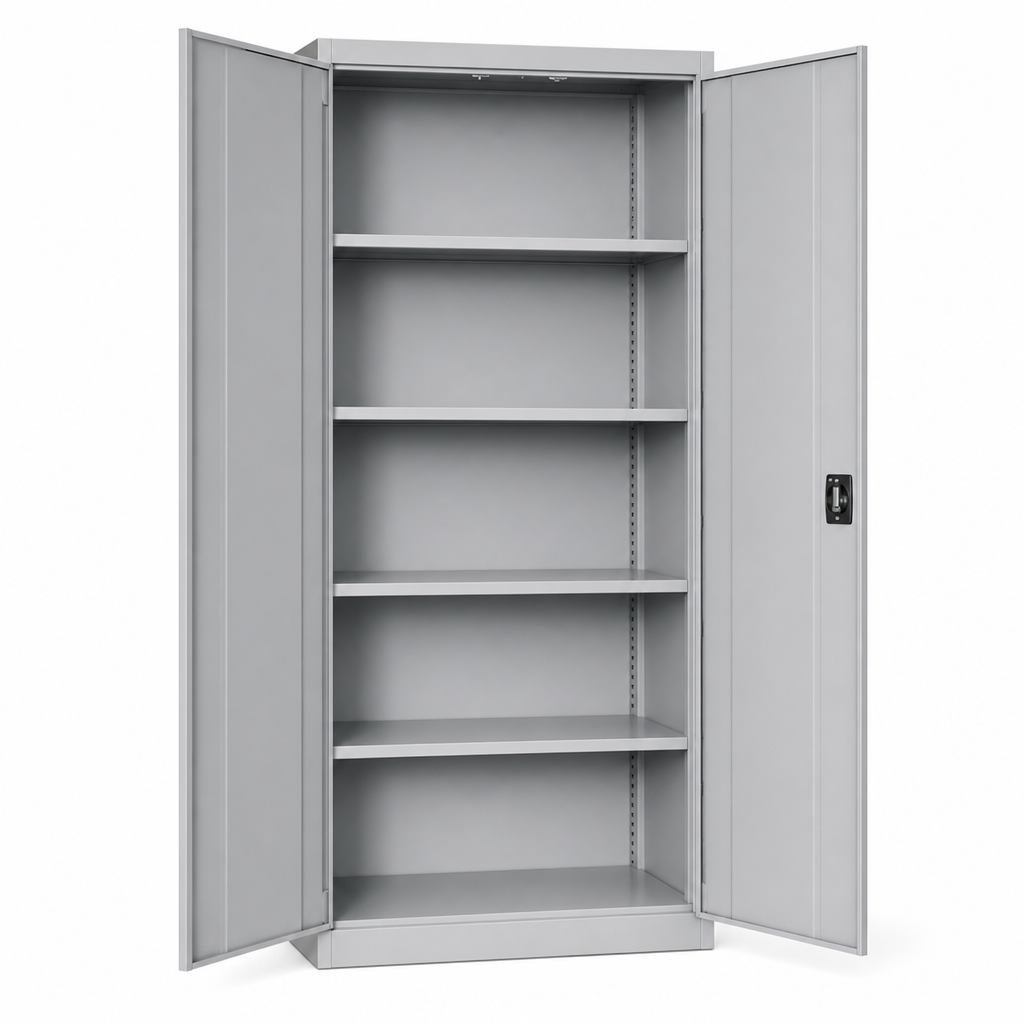 Tall Metal Storage Cupboard with 4 Shelves 2000 x 1050mm