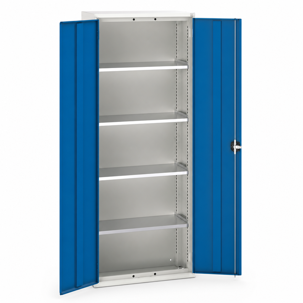 Tall Metal Storage Cupboard with 4 Shelves 2000 x 800mm