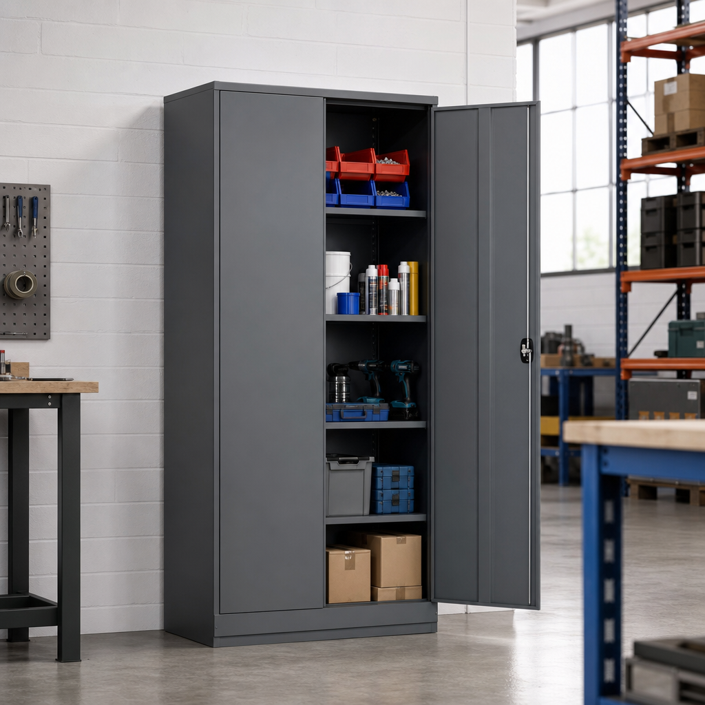 Tall Metal Storage Cupboard with Shelves 2000 x 800mm