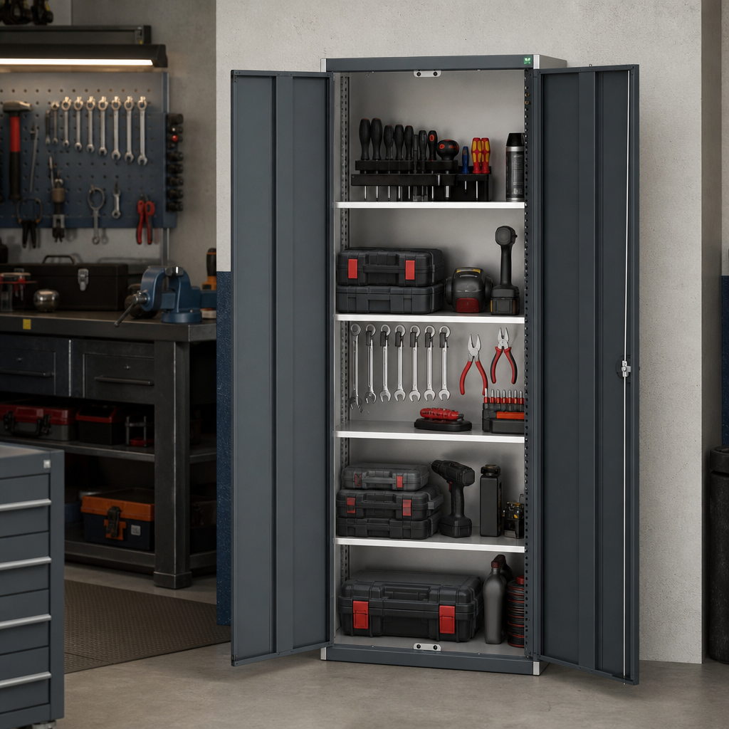 Tall Metal Storage Cupboard with Shelves 2000 x 800mm