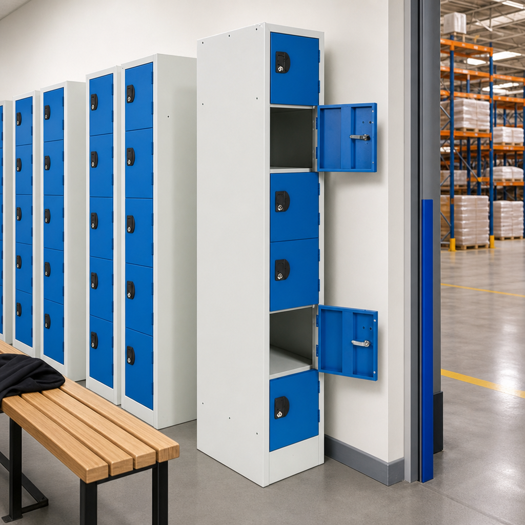 Tall Metal Storage Locker Unit with 6 Doors - 1800mm High