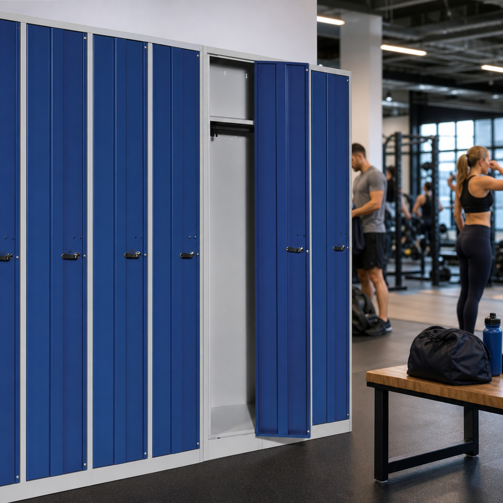 Tall Metal Storage Locker with Cylinder Lock and Hat Shelf
