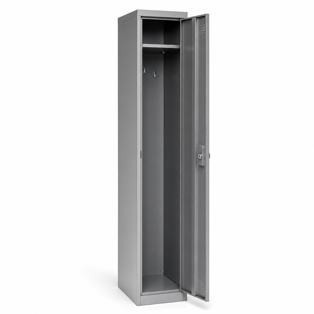 Tall Metal Storage Locker with Cylinder Lock and Hat Shelf
