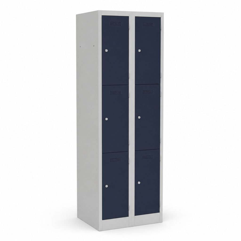 Tall Metal Storage Lockers with 3 Doors and 2–4 Columns