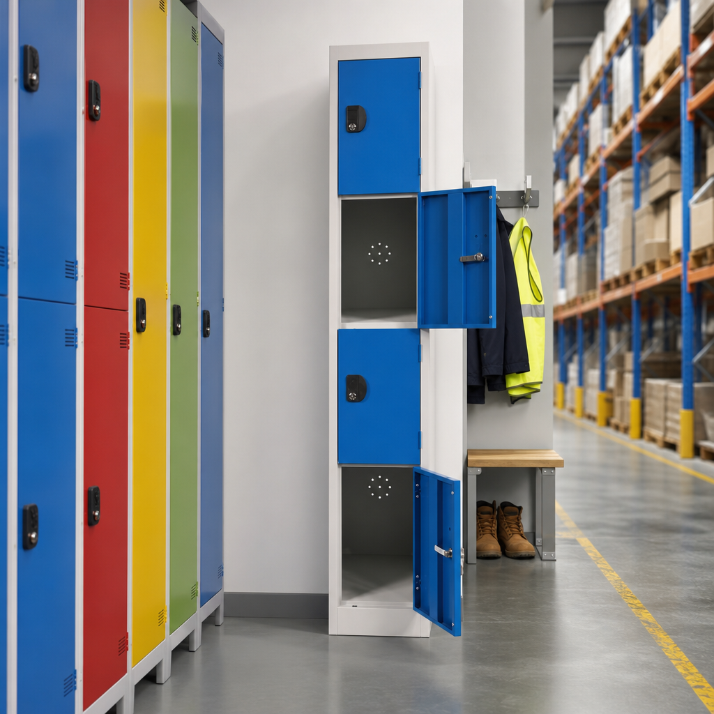 Tall Metal Storage Lockers with 4 Compartments 1800mm High