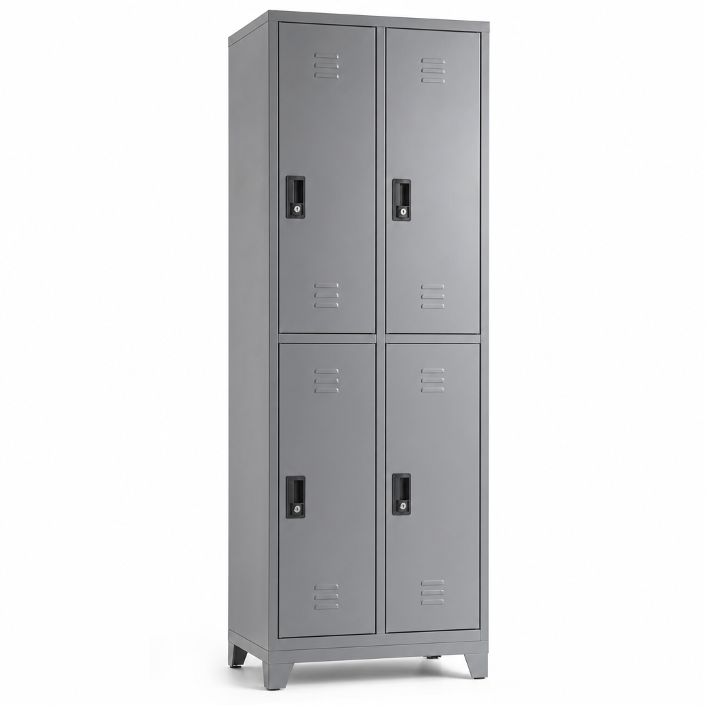 Tall Metal Storage Lockers with 4 Compartments 1800mm High