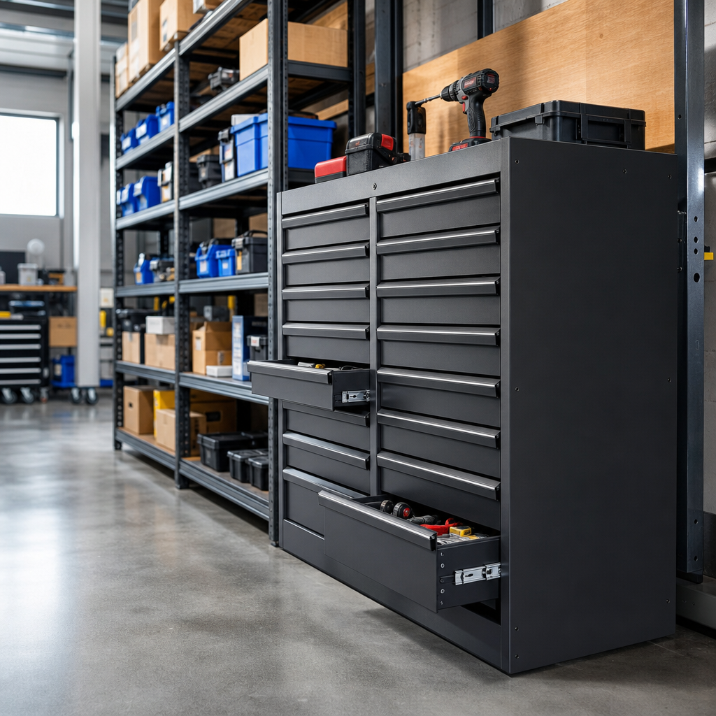 Tall Multi Drawer Tool Storage Cabinet 1600x1300x650mm