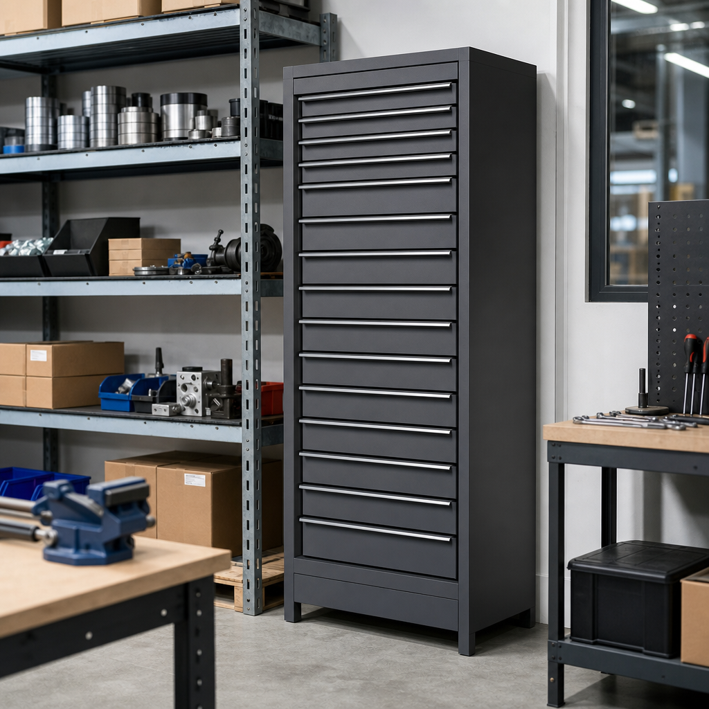 Tall Multi Drawer Tool Storage Cabinet 1600x800x525mm
